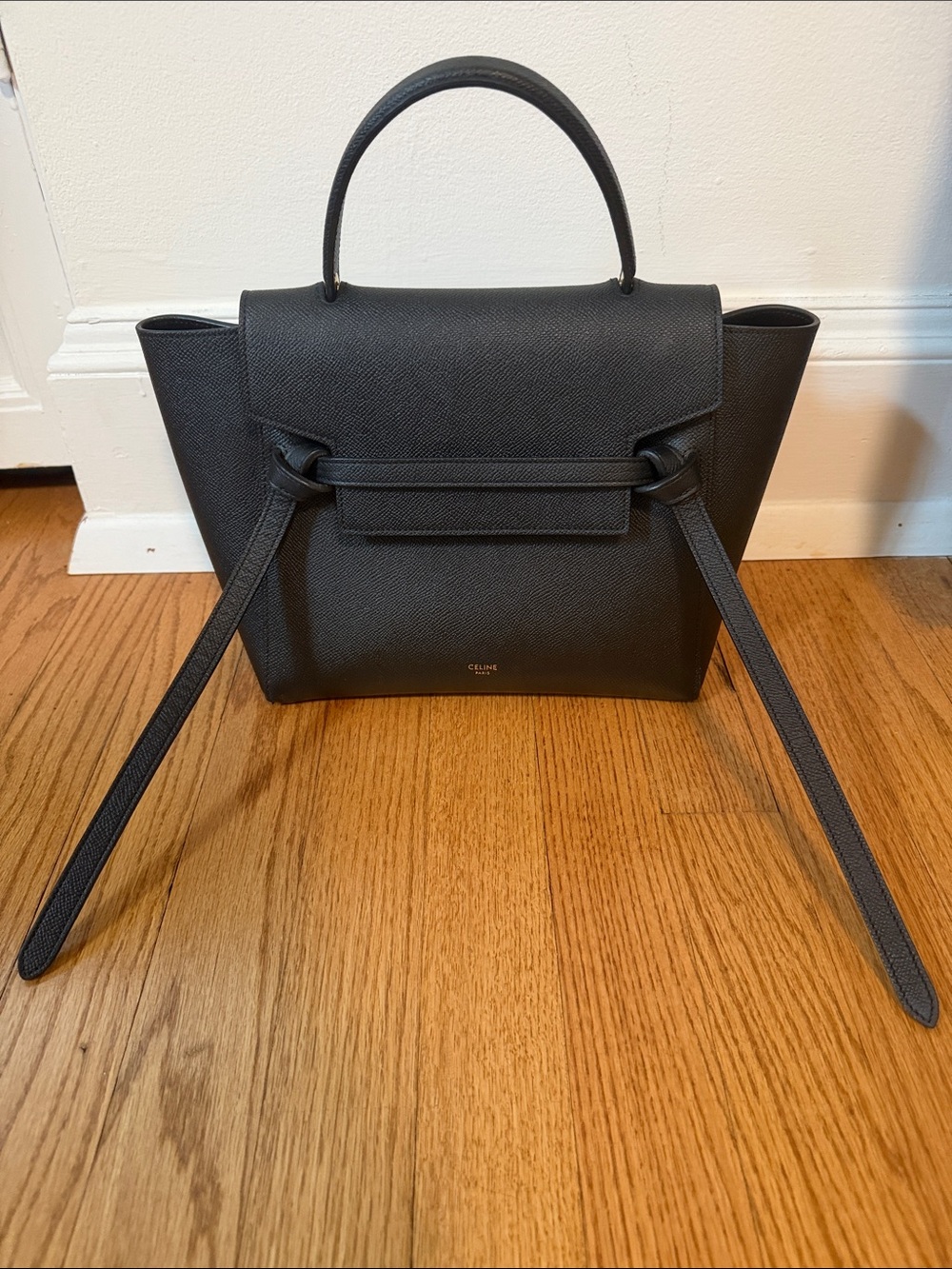 Celine Micro Belt Bag in Black Grained Calfskin